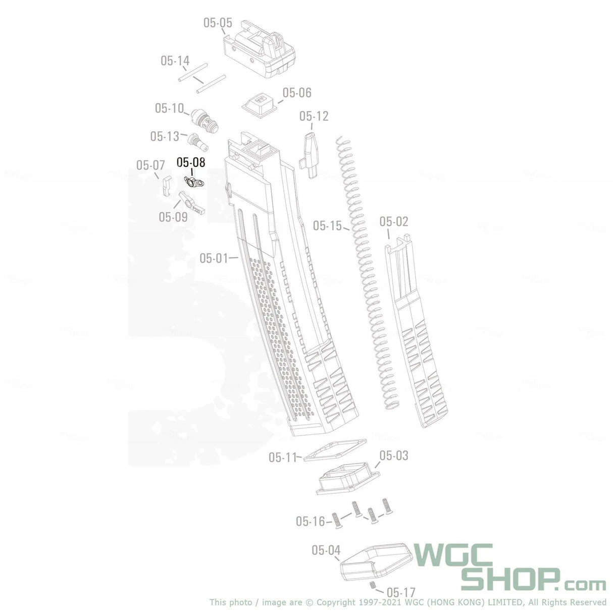 APFG Original Parts - MPX GBB Magazine Rocker Arm-Front ( 05-08 ) - WGC Shop