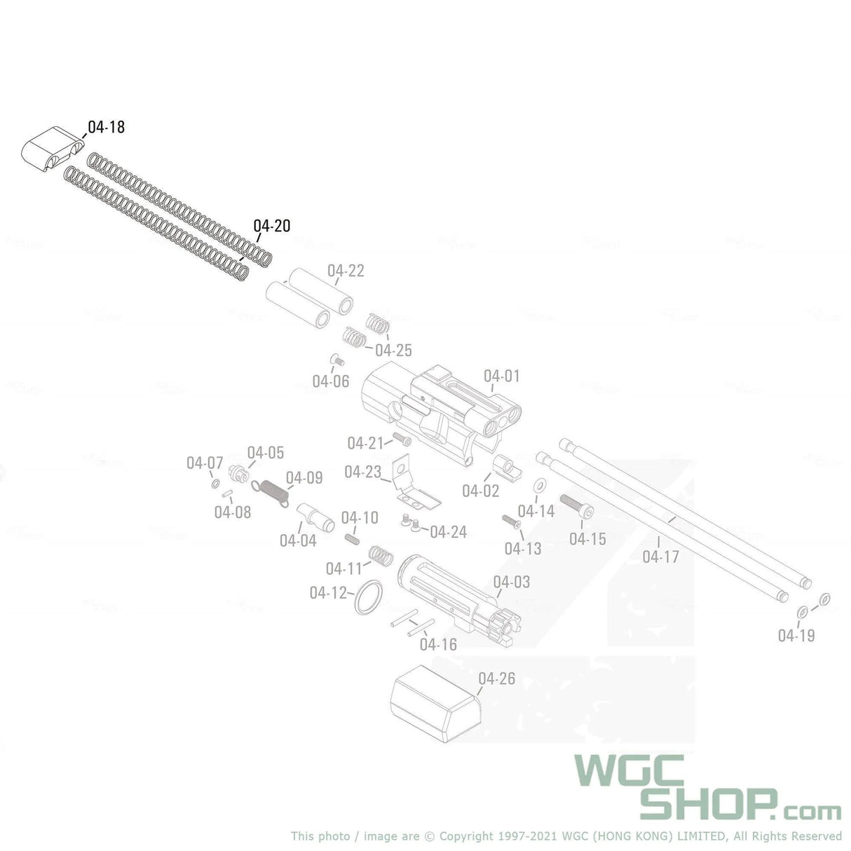 APFG Original Parts - MPX GBB Recoil Rod Base and Hammer Spring ( 04-20 / 04-18 )-WGC Shop