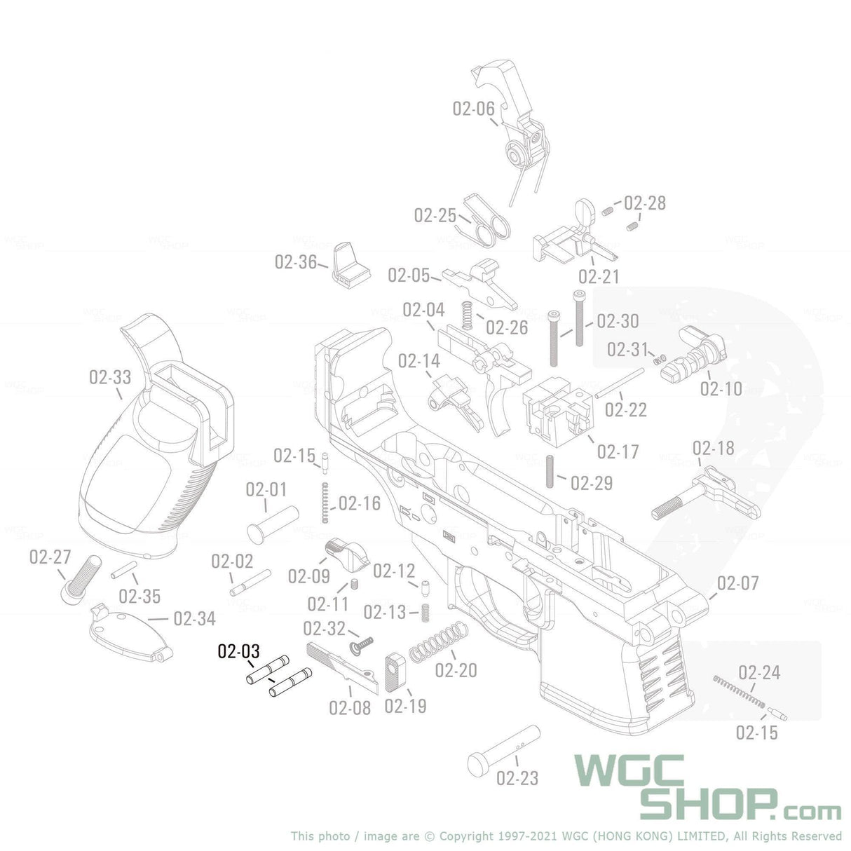 APFG Original Parts - MPX GBB Trigger Pin ( 02-03 x 2 ) - WGC Shop