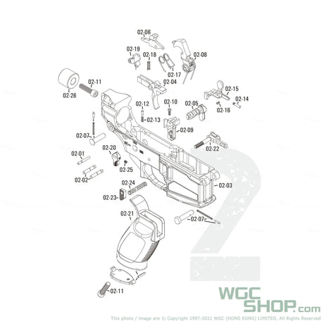 APFG Original Parts - Rattler GBB Pistol Grip ( 02-21 / 02-11 ) - WGC Shop