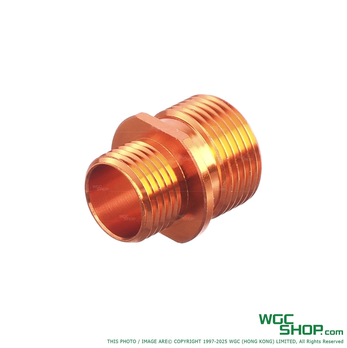 Arcturus orange 11mm to 14mm copper muzzle adaptor with threaded ends