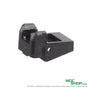 Black polymer magazine lip for Hi-Capa airsoft pistol with textured front and side hole