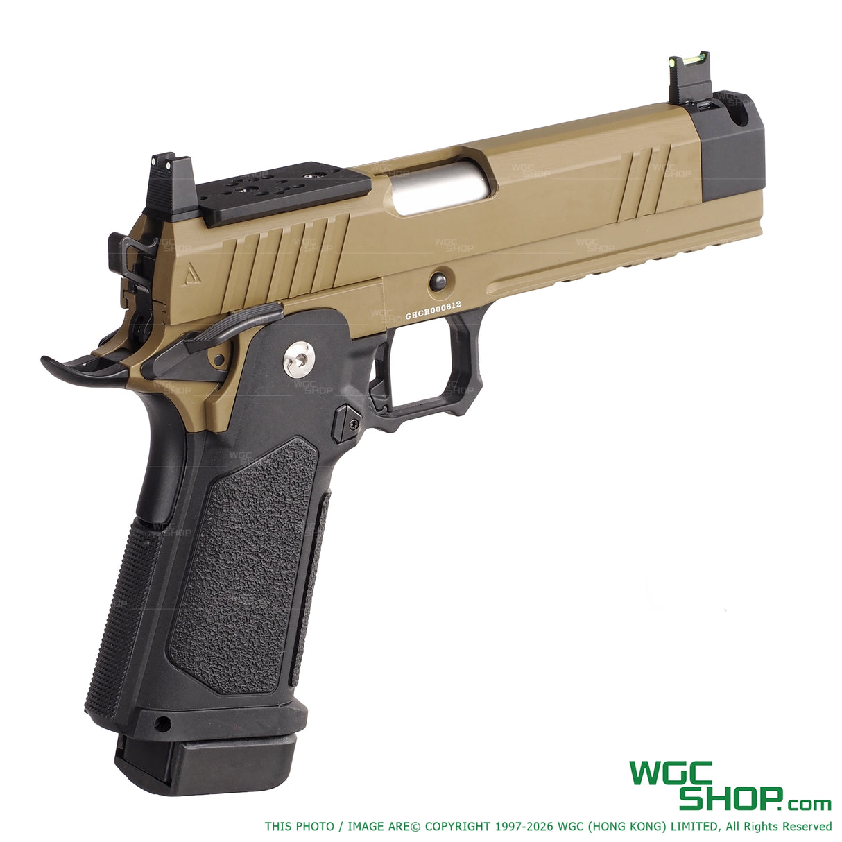 ARCTURUS Tempest 4.3" Hi - Capa GBB Airsoft DG™ Duty Grade Edition w/ Optics Ready Slide & Compensator Black+Tan AT-GHC-T4C-OR-BT - WGC Shop