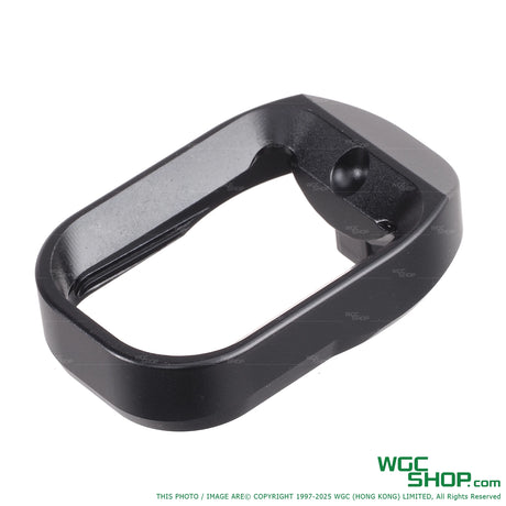 Black metal magwell for VFC G19 Gen5 G45 GBB airsoft pistols on white background