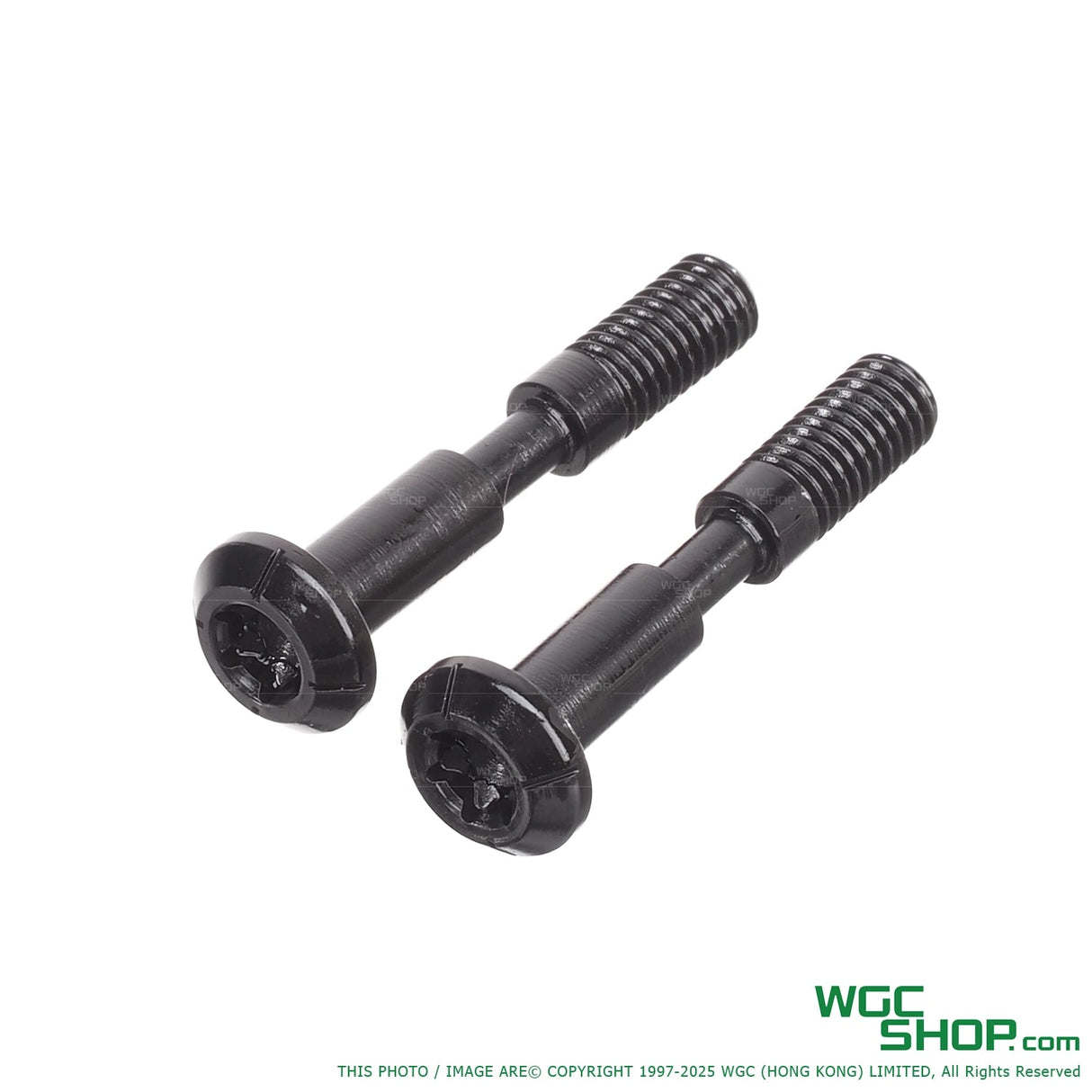 Pair of black steel barrel clamp lock screws for APFG MCX Spear LT GBB firearm accessory