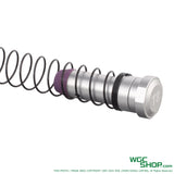 Silver CNC counter weight with black recoil spring and purple buffer for AR M4 GBB gun