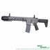 Gray Salient Arms International 10.5-inch GBB airsoft rifle with black adjustable stock on white background