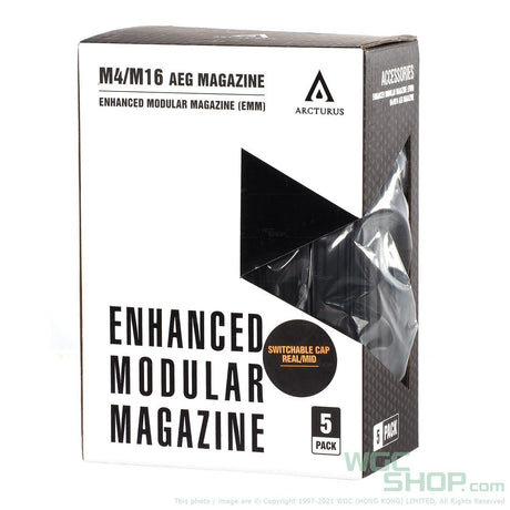 ARCTURUS M4 Metal 30 / 135Rds Variable - Cap EMM AEG Magazine Black ATCN-MAG-R04-5P - WGC Shop