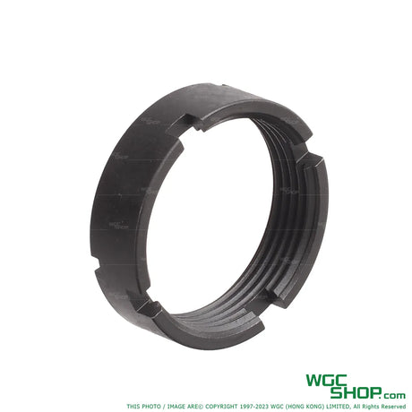 Left view of dNA M4 GBB Steel 6-Position Receiver Extension Nut