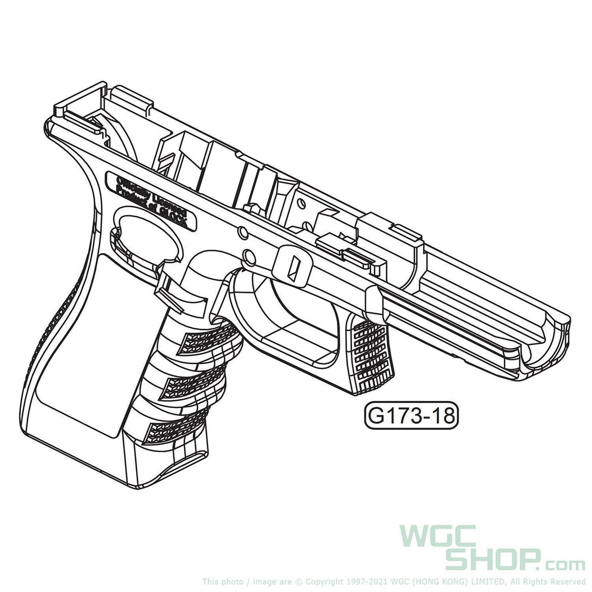 GHK Original Parts - Frame for Glock G17 Gen3 GBB Airsoft ( G173-18 ) - WGC Shop
