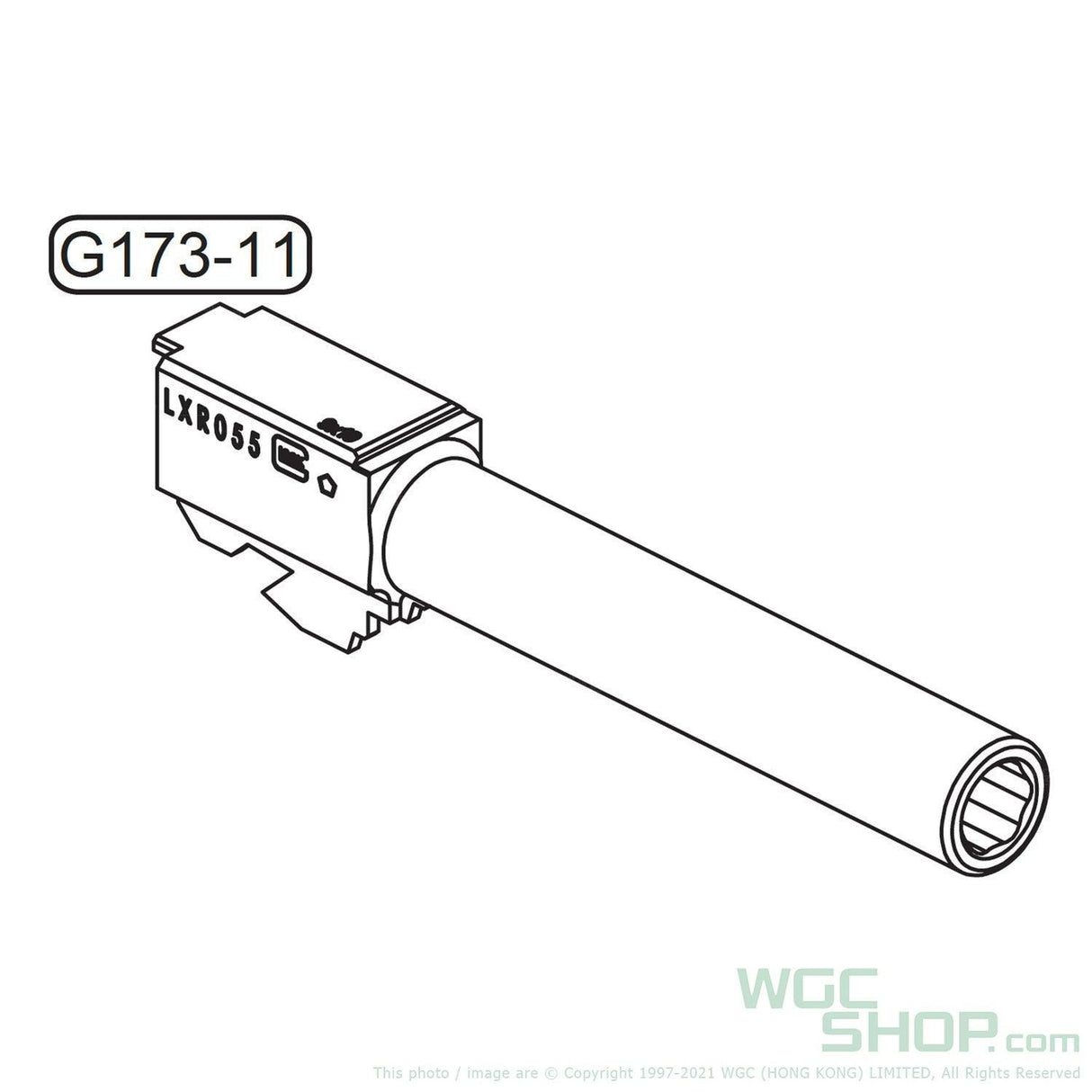 GHK Original Parts - Glock G17 Gen3 Outer Barrel for GBB Airsoft ( G173-11 ) - WGC Shop
