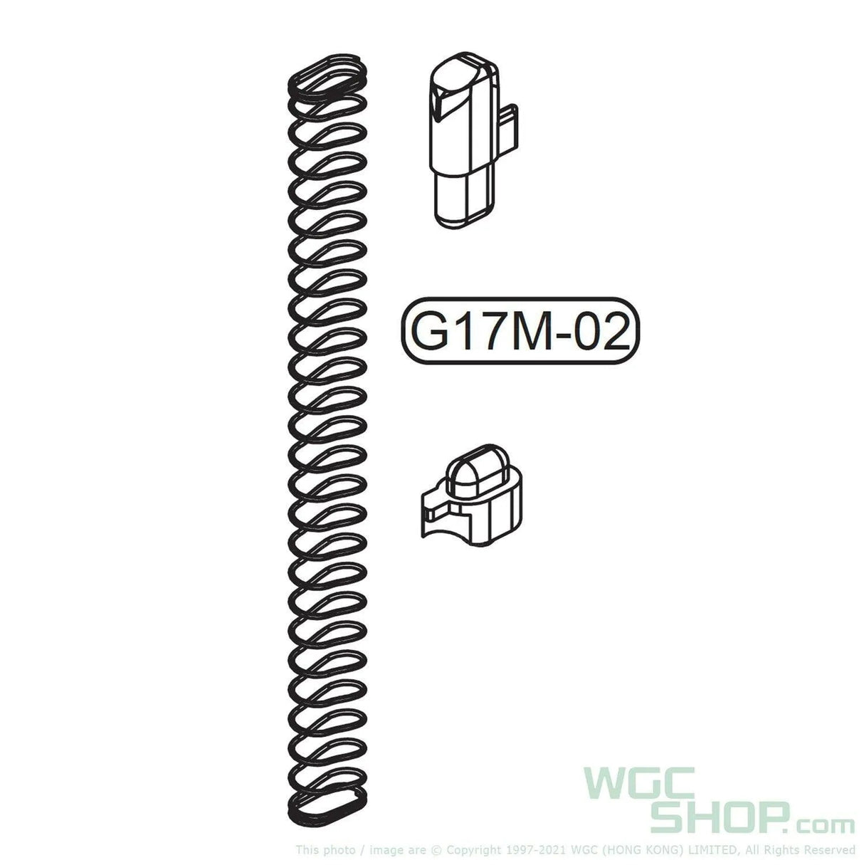 GHK Original Parts - Magazine Spring Set for Glock G17 Gas Magazine ( G17M-02 ) - WGC Shop