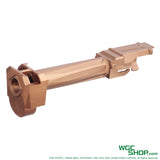Left view of GUNDAY RA Style Aluminum Outer Barrel w/ Comp for MARUI G19 Gen5 GBB Airsoft - Copper
