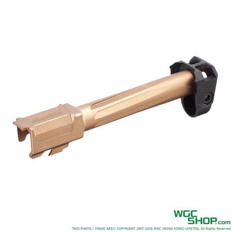 GUNDAY RA Style Aluminum Outer Barral w/ Compensator for Marui G17 Gen5 MOS GBB Black+Tan GUNDAY-TM01-G17-SE - WGC Shop