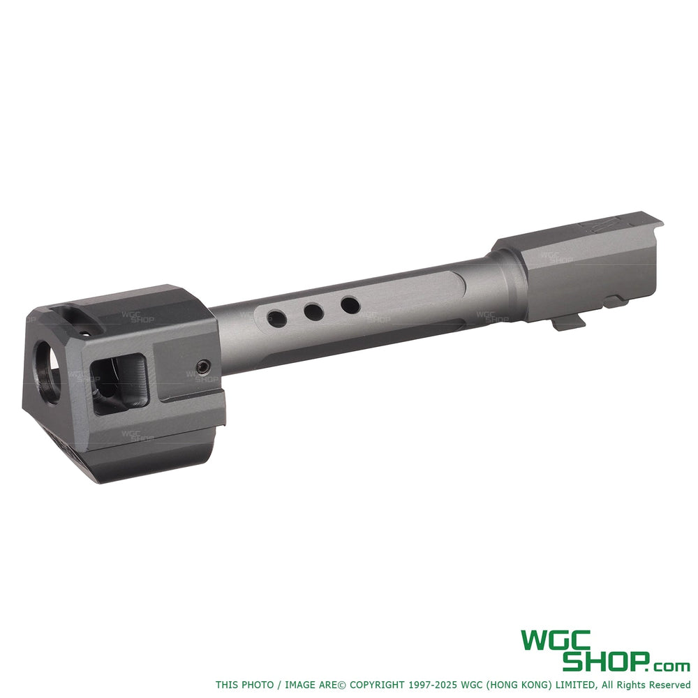GUNDAY TP Style Aluminum Outer Barrel w/ HAED Style Compensator Type A for VFC Walther PDP GBB Airsoft Grey GUNDAY-V12-PDPA-GY - WGC Shop