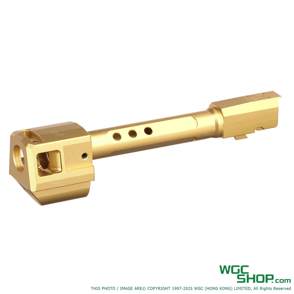 GUNDAY TP Style Aluminum Outer Barrel w/ HAED Style Compensator Type A for VFC Walther PDP GBB Airsoft Gold GUNDAY-V12-PDPA-GD - WGC Shop