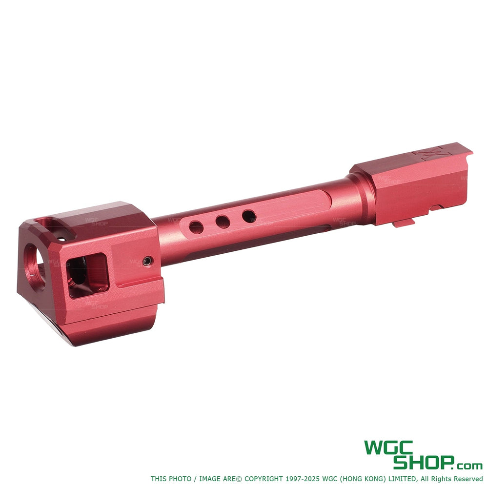 GUNDAY TP Style Aluminum Outer Barrel w/ HAED Style Compensator Type A for VFC Walther PDP GBB Airsoft Red GUNDAY-V12-PDPA-RD - WGC Shop