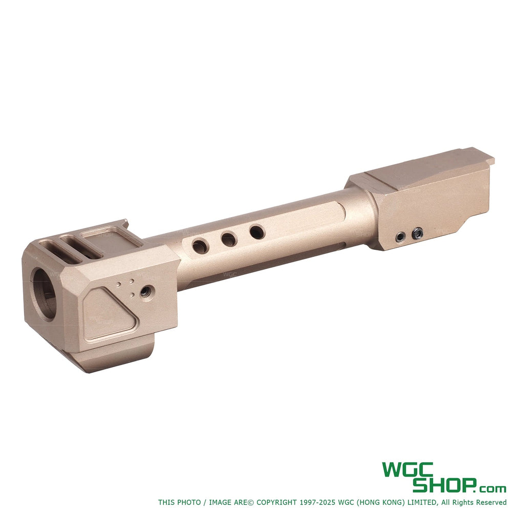 GUNDAY TP Style Aluminum Outer Barrel w/ HAED Style Compensator Type B for VFC G19 Gen5, G45, G19X, SRC G19 Gen5 MOS, GHK G45 GBB Airsoft Tan GUNDAY-V10-G19B-TAN - WGC Shop