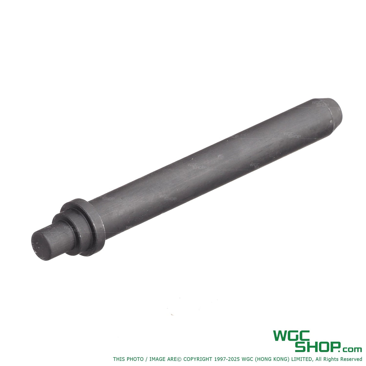 Black steel recoil spring guide rod for MP IX airsoft gun on white background