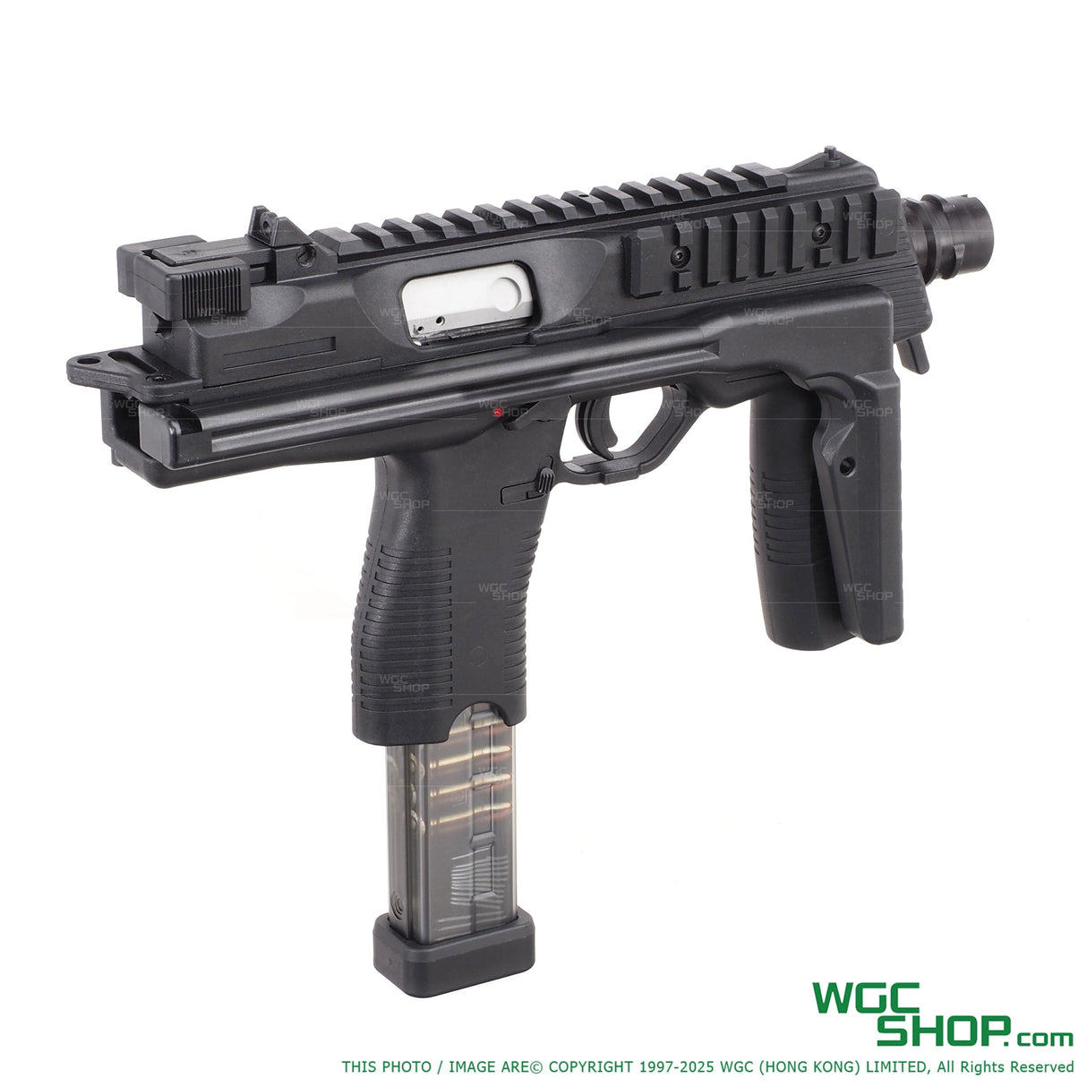 Right side stock folded view of Maruyama MP-IX MP9 gbb airsoft