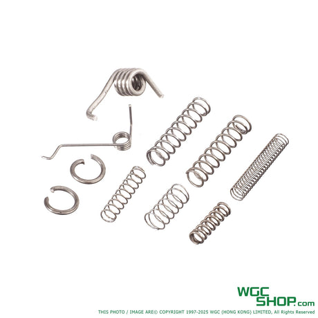 Set of eight silver metal springs and clips for Marui Saiga 12k SBS GBB trigger replacement