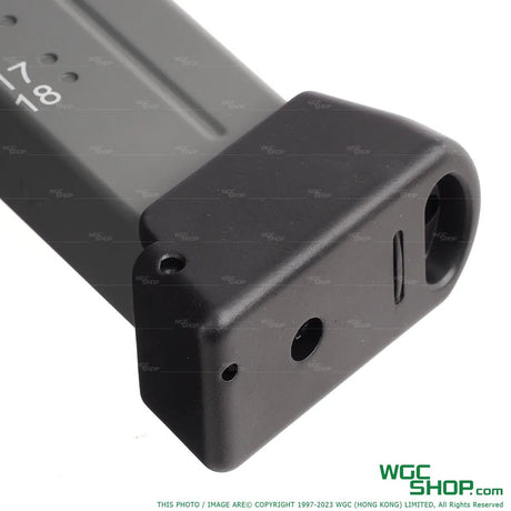 Bottom close-up view of STARK ARMS MP443 26Rds Extend Gas Airsoft Magazine