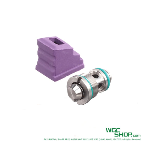 Output valve with gas route for MARUI P320 GBB airsoft magazine