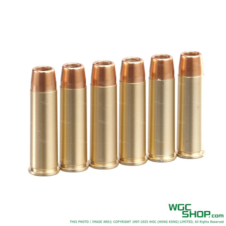Set of six brass airsoft cartridges for MARUI M29 .44 magnum 6.5 inch air revolver
