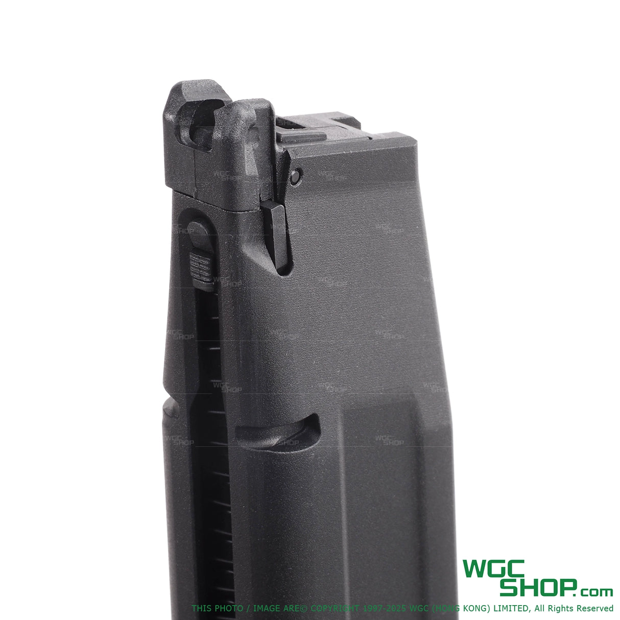 Close-up left view of TTI AIRSOFT 40Rds lightweight Hi-Capa gas airsoft magazine