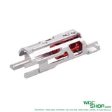Silver and red lightweight blowback housing for Army Marui Hi-Capa M1911 GBB airsoft pistol