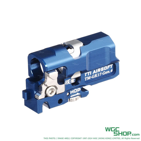 TTI AIRSOFT Infinity One Piece Full CNC TDC Hop-Up Chamber for Marui G17 Gen4 Spec GBB Series-TTI-P0044-BLUE-WGC Shop