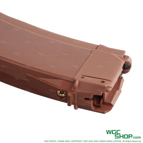 Close-up back view of VFC 50Rds AK Gas Airsoft Magazine