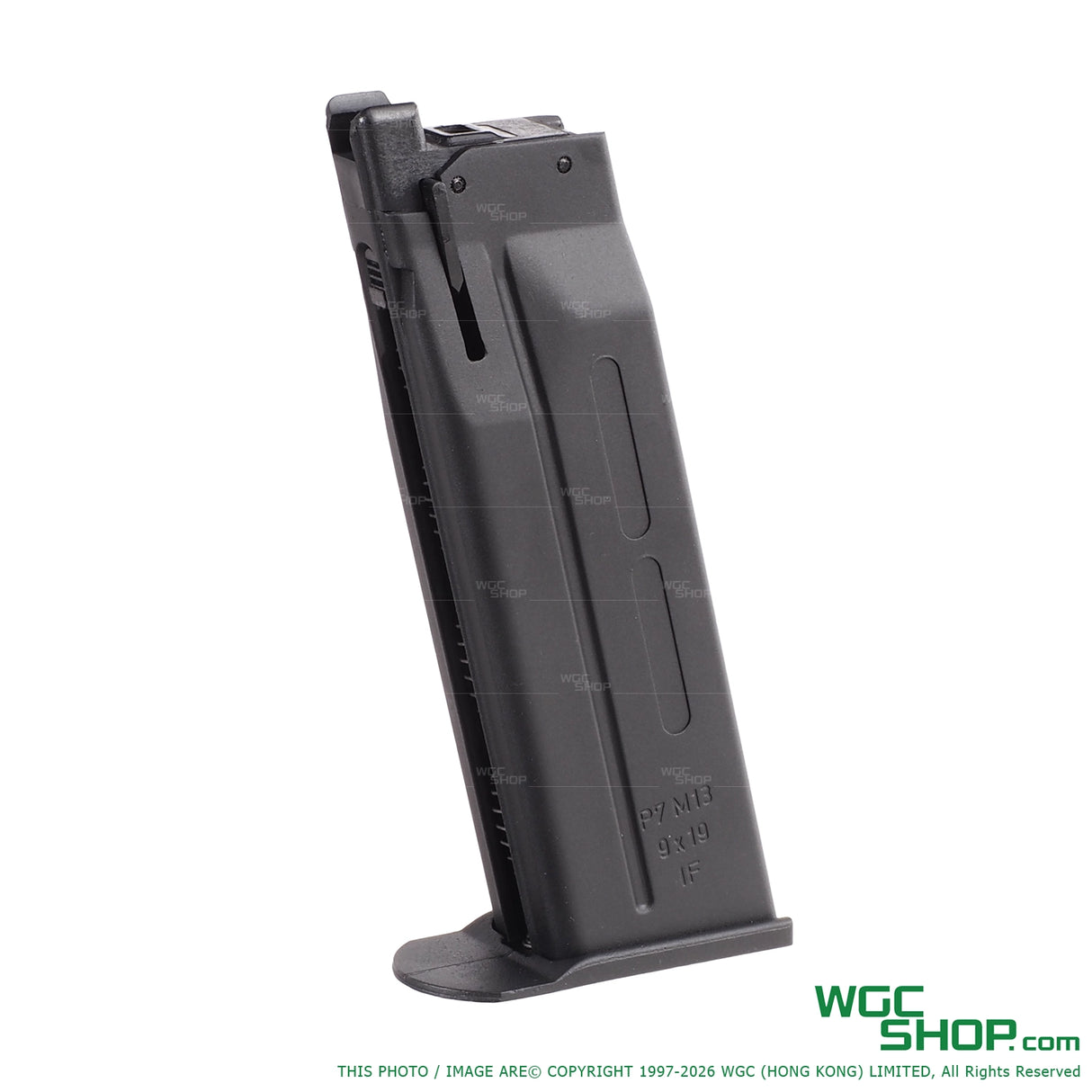 Left view of VFC P7M13 16Rds Gas Airsoft Magazine - WGC Shop