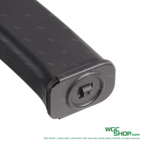 Bottom close-up view of VFC PP-19-01 35Rds Gas Airsoft Magazine