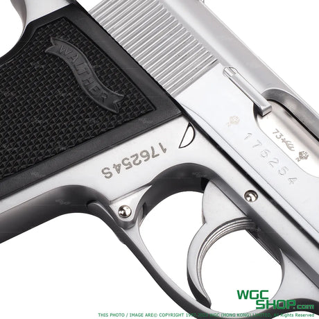 Right close-up view of VFC PPK/S GBB Airsoft - Silver