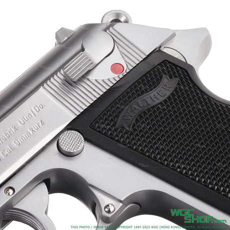 Close-up of VFC PPK/S GBB Airsoft - Silver