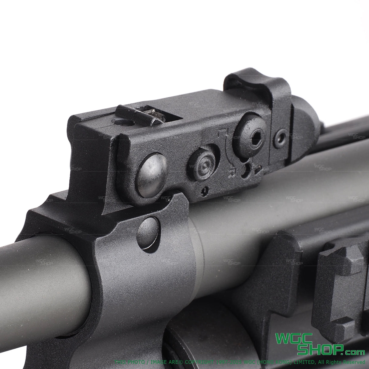 Close-up front sight of VFC MG4 AEG airsoft