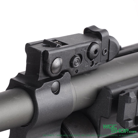 Close-up front sight of VFC MG4 AEG airsoft