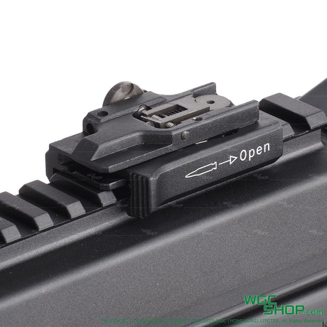 Close-up rear sight of VFC MG4 AEG airsoft