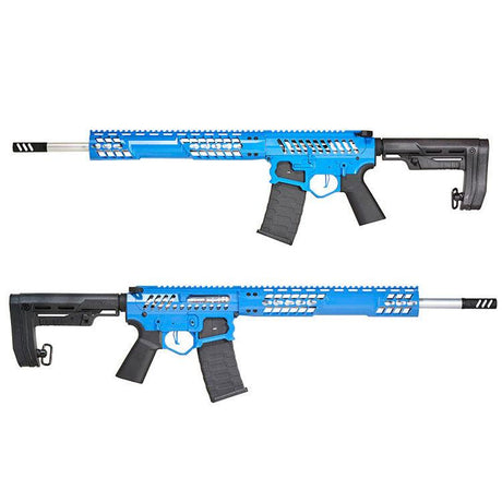 APS F - 1 Electric Airsoft ( AEG ) - RS - 2 Stock / eSilver Edge Blue / Blue Switch APS-AEG-EBDR-BLS-2 - WGC Shop