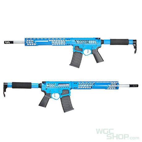 APS F - 1 Electric Airsoft ( AEG ) - Tron Stock / eSilver Edge Blue / Blue Switch APS-AEG-EBDR-BLS-T - WGC Shop