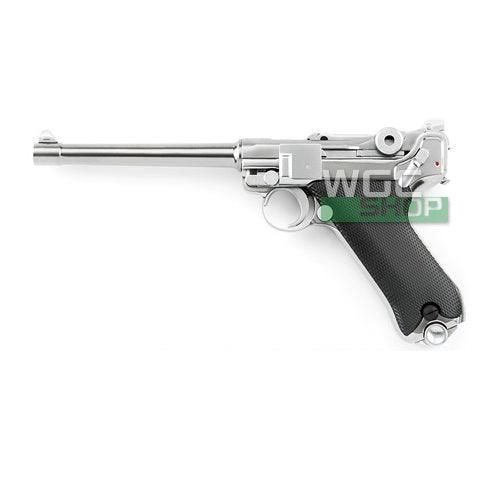 WE Full Metal P08 6 Inch GBB Airsoft - Sliver - WGC Shop